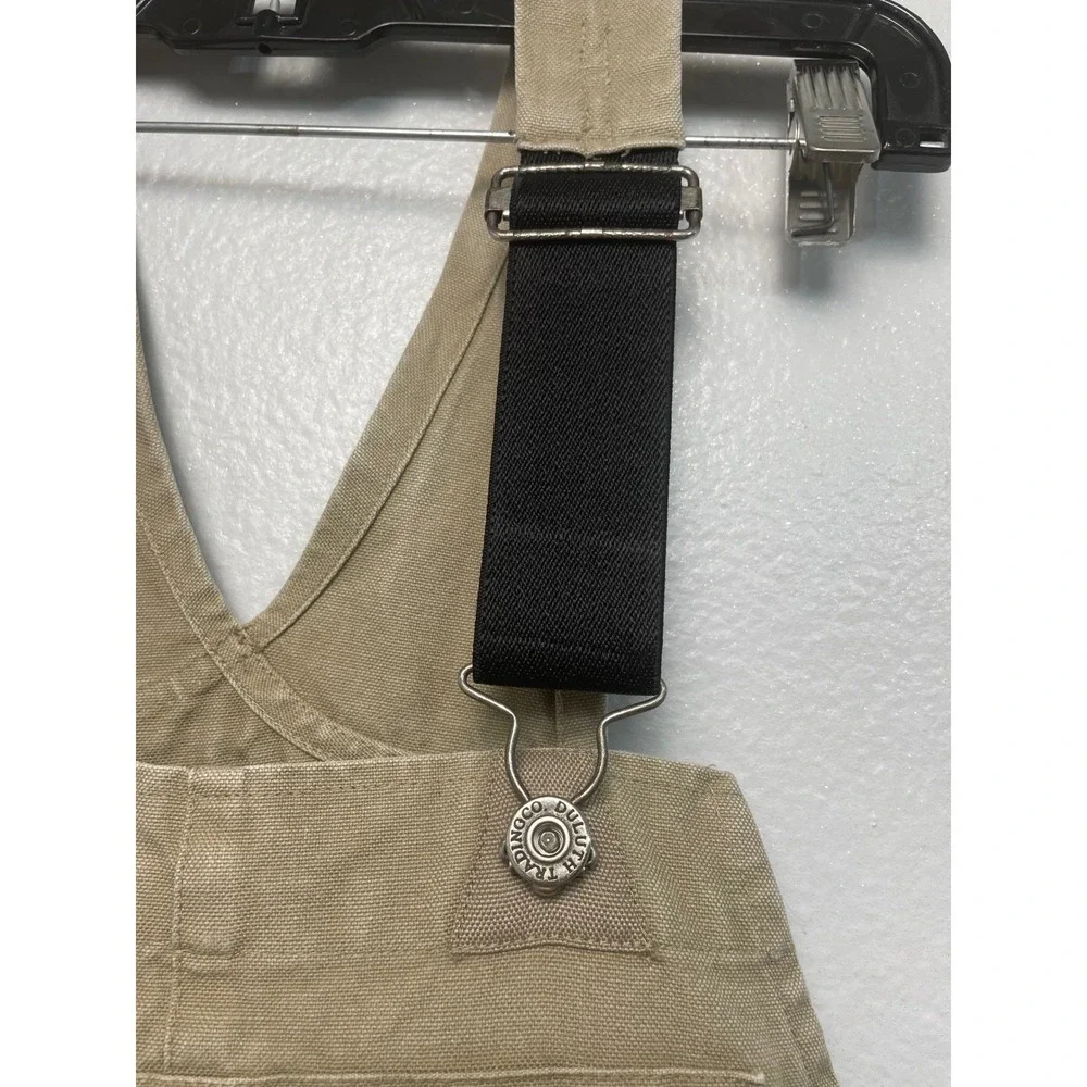 Duluth Trading Co Overalls Workwear 32x34 Tan Fire Hose Cotton Canvas Bibs